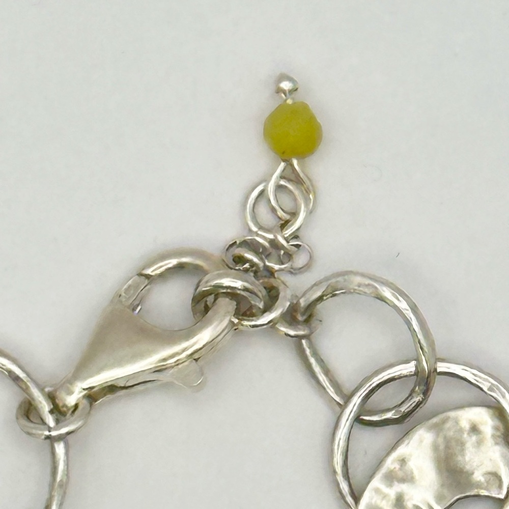 Silpada Retired B1217 Sterling Silver Hammered Circle “ Paper  Chain” Bracelet - Picture 3 of 7